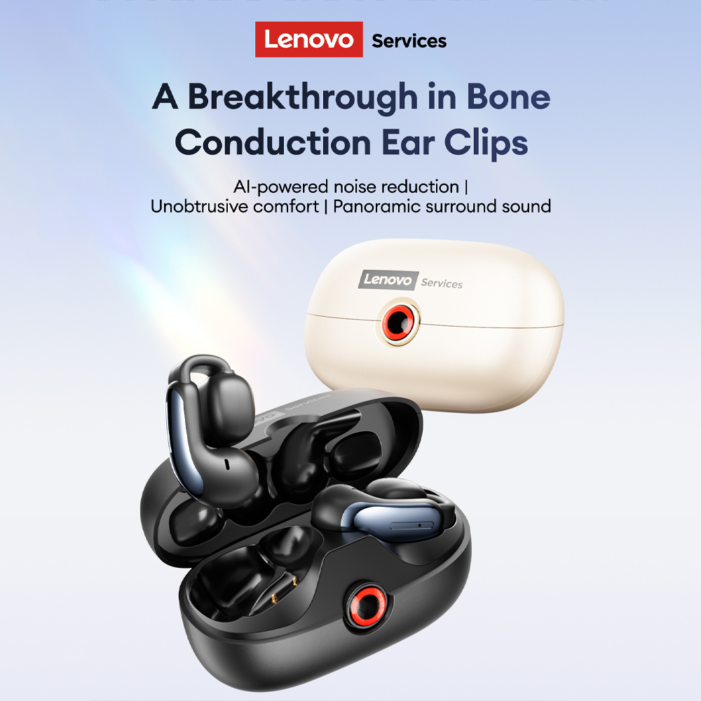 Wired Earphone Mic - Lenovo LES-108 conducción ósea TWS Clips